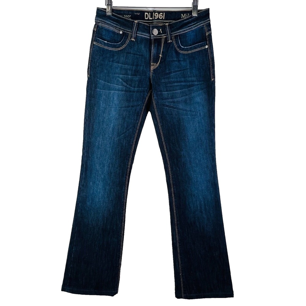 DL1961 Milano Bootcut Jeans Womens 26 Dark‎ Wash Blue Excellent XFIT 360 Comfort